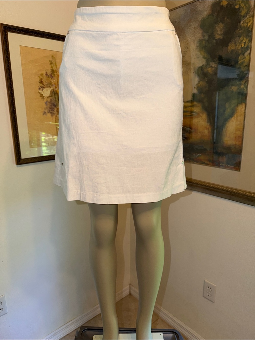 Coconut Row Palm Beach Classic White Women's Skort Size 14